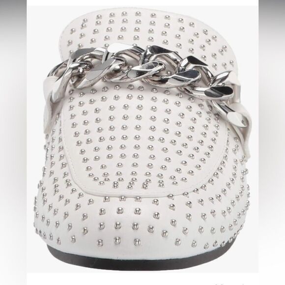 Steve Madden Keller Mules in White and Silver Chain Detail, Size 8.5 NWOB - Picture 2 of 12